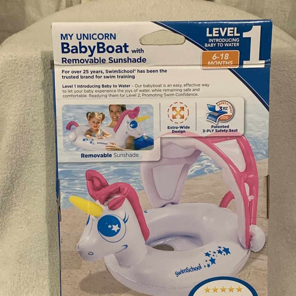 3/$20 NIB Swim School My Unicorn Baby Boat